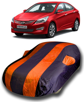 SanginiSang Car Cover For Hyundai Fluidic Verna (With Mirror Pockets)(Multicolor)