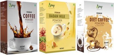 Spag HERBALS Premium Organic Coffee, Badam Milk and Diet Coffee Powder 120gms x 3 Instant Coffee(3 x 120 g, Chicory Flavoured)