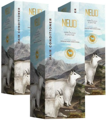 NEUD Goat Milk Premium Hair Conditioner for Men & Women - 3 Packs (300ml Each)(900 ml)