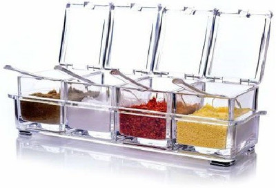 DITCAFOS Glass Grocery Container  - 200 ml(Clear)