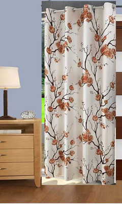 Sehbhagi 153 cm (5 ft) Polyester Semi Transparent Window Curtain Single Curtain(Printed, Brown)