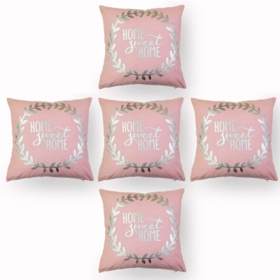 Shri Pratap Cotton Cushions Cover(Pack of 5, 45 cm*45 cm, Pink)