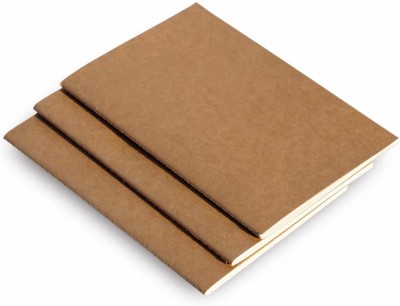 craft maniacs ECO FRIENDLY COLLECTION A5 Notebook UNRULED 64 Pages(Brown, Pack of 3)