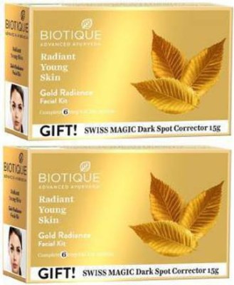 BIOTIQUE Bio Gold Radiance Facial Kit ( PACK OF 2 )(2 x 0.05 g)