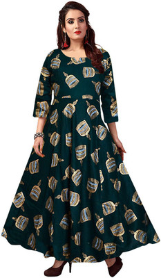 Trendy Fab Anarkali Gown(Green)