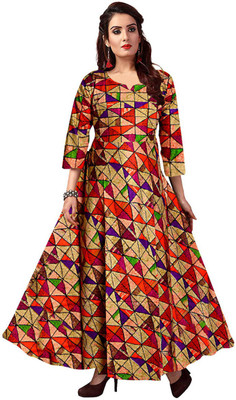 SILVER ORGANISATION Anarkali Gown(Multicolor)