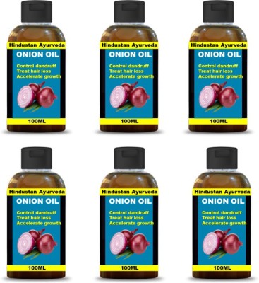 hindustan herbal ONION OIL | 0.6 KG | PACK OF 6 Hair Oil(600 ml)