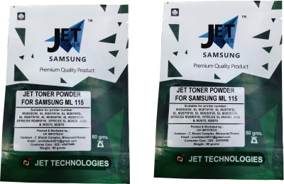 JET TONER Extra Dark Toner Powder ML 115 for mlt 115 / MLT-D115L Toner Cartridge Compatible For SamsungSL M2820DW, SL M2870FW, SL M2875FD, SL M2875FW, SL M2830FW, SL M2830DW, XPRESS M2880FW, XPRESS SL-M2620, 2820 & M2670, M2870 Printers - Pack of two - 80 grams each Black Ink Toner Powder