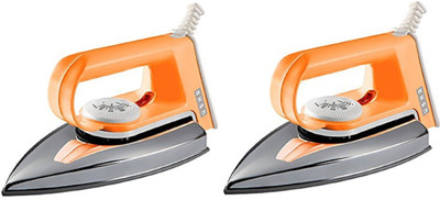Usha EI 2102 pack of 2 1000 W Dry Iron  (Orange and silver)
