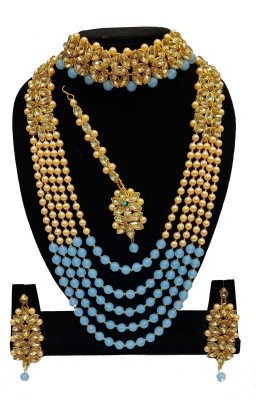 z.n. fashions Alloy Gold-plated Blue, Gold Jewellery Set(Pack of 1)