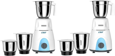 USHA MG-3053 pack of 2 500 Mixer Grinder (6 Jars, white , blue)