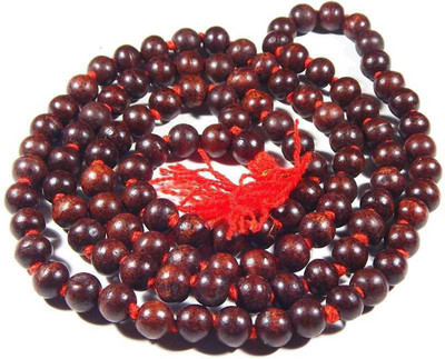 Cyan spritual Lal Chandan Mala 108 +1 Beads Wood Chain Wood Chain