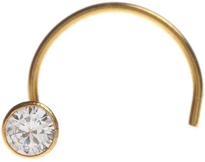 paribhasha Cubic Zirconia Gold-plated Plated Brass Nose Stud
