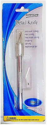 Worison Cutting Tools Details Knife Metal Grip Hand-held Paper Cutter(Set Of 1, Silver)