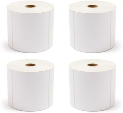 aditya labels 100 mm X 100 mm Chromo Self Adhesive Paper Label(White)