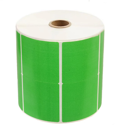 aditya labels 50 mm X 50 mm, Chromo (White) Barcode Paper Labels, Color Green, 2000 Labels In Roll, Permanent Self Adhesive Paper Label(Green)