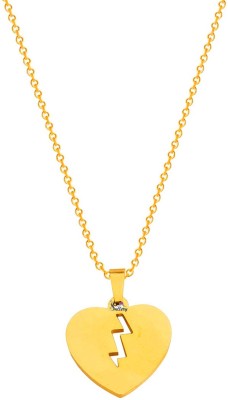 Sullery Valentine Day Special Gift For Her Flash Thunder Shape Locket Gold-plated Stainless Steel Pendant