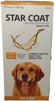 skyec Starcoat Syrup Skin and Coat tonic for Dogs & Cats 200ml Pet Health Supplements(200 ml)