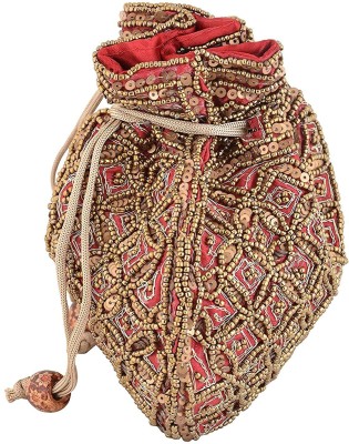 Dms Retail Women's Multi color Ethnic Silk Beadwork Potli bag - Hand Purse Clutch for Women & Girls Potli