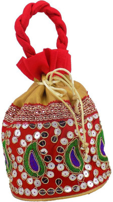 Dms Retail Hand Purse/Clutch/Batwa Potli Bags with Bead Work for Women and Girls (Multicolour) Potli