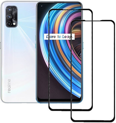 HOBBYTRONICS Edge To Edge Tempered Glass for REALME 8(Pack of 2)