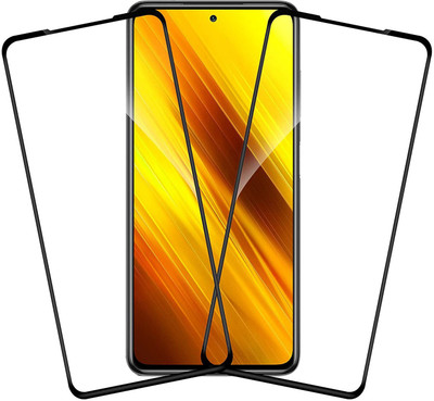 TINGTONG Edge To Edge Tempered Glass for Poco X3(Pack of 2)