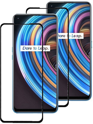 HOBBYTRONICS Edge To Edge Tempered Glass for REALME 8 (4G), REALME 8 PRO(Pack of 2)