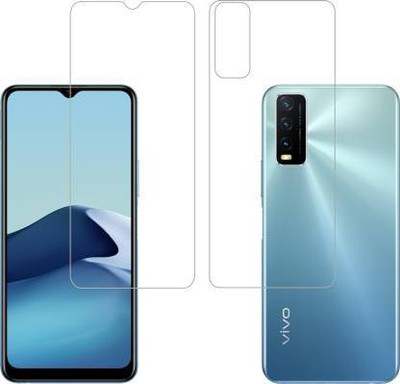 SOLIVAGANT Front and Back Tempered Glass for Vivo Y20A(Pack of 2)