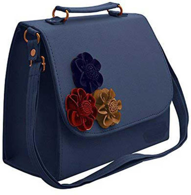 EKRA ENTERPRISES Blue Satchel Stylish Black Women Sling Bag