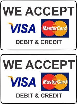 Asmi Collections 15 cm Credit Debit Card Sign Stickers - Set of 2 Self Adhesive Sticker(Pack of 2)