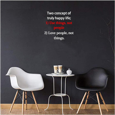LYOMAN 59 cm twoconceptof-whitered Self Adhesive Sticker(Pack of 1)