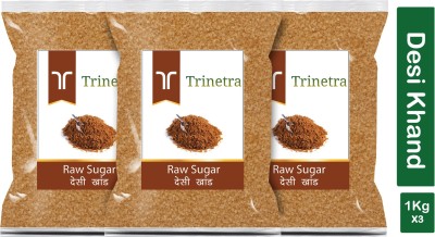 Trinetra Best Quality Desi Khand (Raw Sugar)-1Kg (Pack Of 3) Sugar(3000 g, Pack of 3)