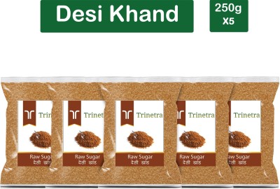 Trinetra Best Quality Desi Khand (Raw Sugar)-250gm (Pack Of 5) Sugar(1250 g, Pack of 5)