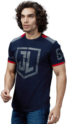 The Souled Store Printed Men Round Neck Blue T-Shirt