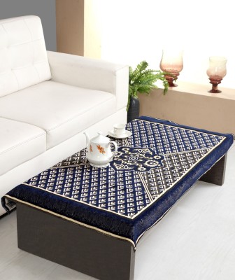 Nendle Floral 4 Seater Table Cover(Navy Blue, Velvet)