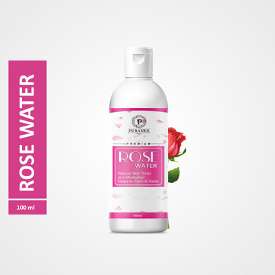 puranex Pure & Natural Rose Water/Skin Toner - Steam Distilled - Gulab Jal - Chemical Free Men & Women 100 ml (pack of 1) 100ml Men & Women(100 ml)