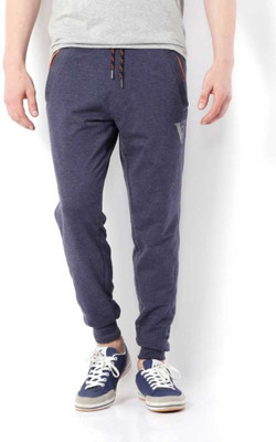 VAN HEUSEN Athleisure Men Blue Solid Smart Tech Easy Stain Release Joggers Solid Men Blue Track Pants