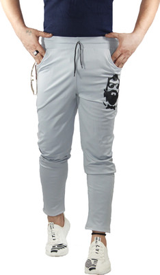 AAAZ Solid Men Silver Track Pants