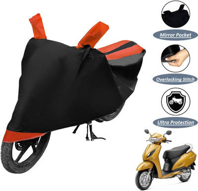 Auto Hub Two Wheeler Cover for Honda(Activa 6G, Black, Orange)