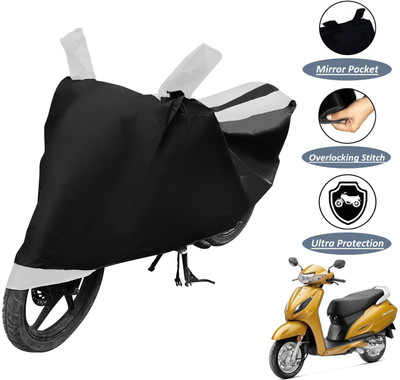 MOCKHE Two Wheeler Cover for Honda(Activa 6G, Black, White)