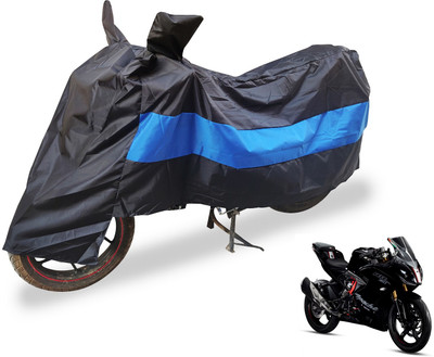 MOCKHE Two Wheeler Cover for TVS(Apache RR 310, Black, Blue)