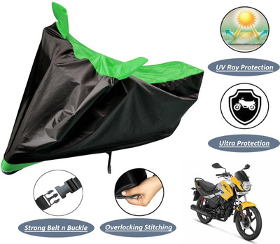 Auto Hub Two Wheeler Cover for Hero(Passion Pro, Black, Green)