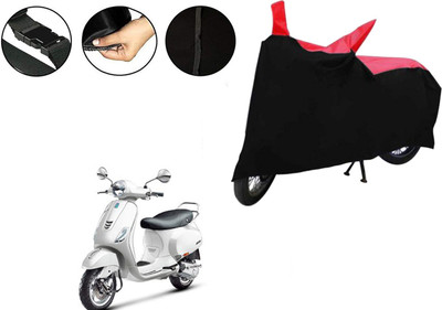 VTF Two Wheeler Cover for Piaggio(Vespa VXL 125, Black, Red)