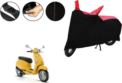 VTF Two Wheeler Cover for Piaggio(Elegante 150, Black, Red)