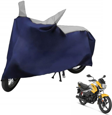 Auto Hub Two Wheeler Cover for Hero(Passion Pro, Blue, Silver)