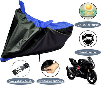 MOCKHE Two Wheeler Cover for TVS(Apache RR 310, Black, Blue)