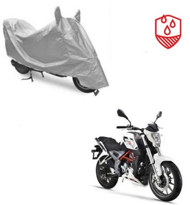 SRENTERPRISES Two Wheeler Cover for DSK Benelli(TNT 25, Silver)