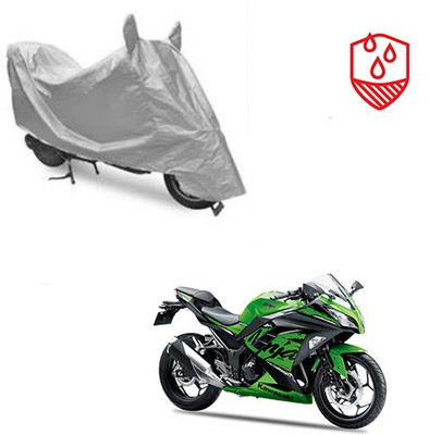 Atulit enterprises Waterproof Two Wheeler Cover for Kawasaki(Ninja 300, Silver)