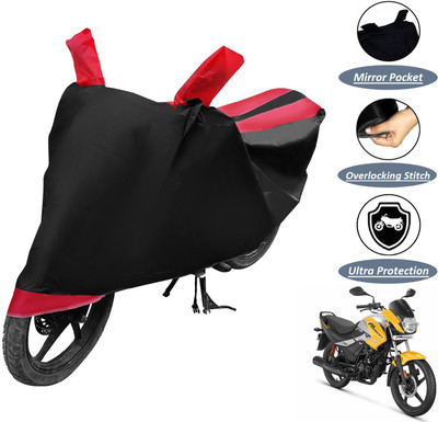 MOCKHE Two Wheeler Cover for Hero(Passion Pro, Black, Red)