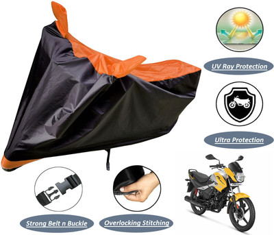 Auto Hub Two Wheeler Cover for Hero(Passion Pro, Black, Orange)